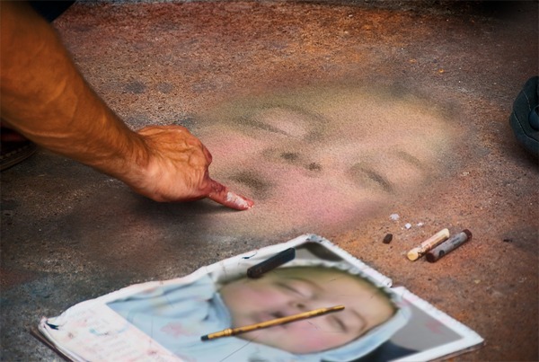 A street painting of Gregory